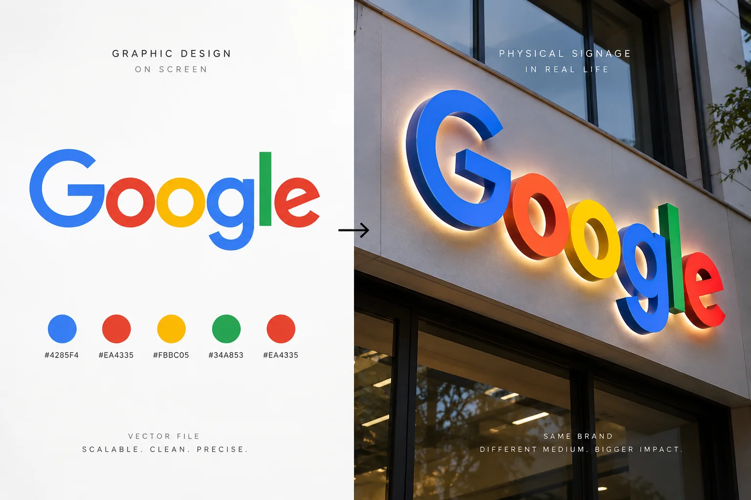 graphic design transform into elegant signage